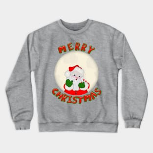 Santa In The Moon Merry Christmas Crewneck Sweatshirt